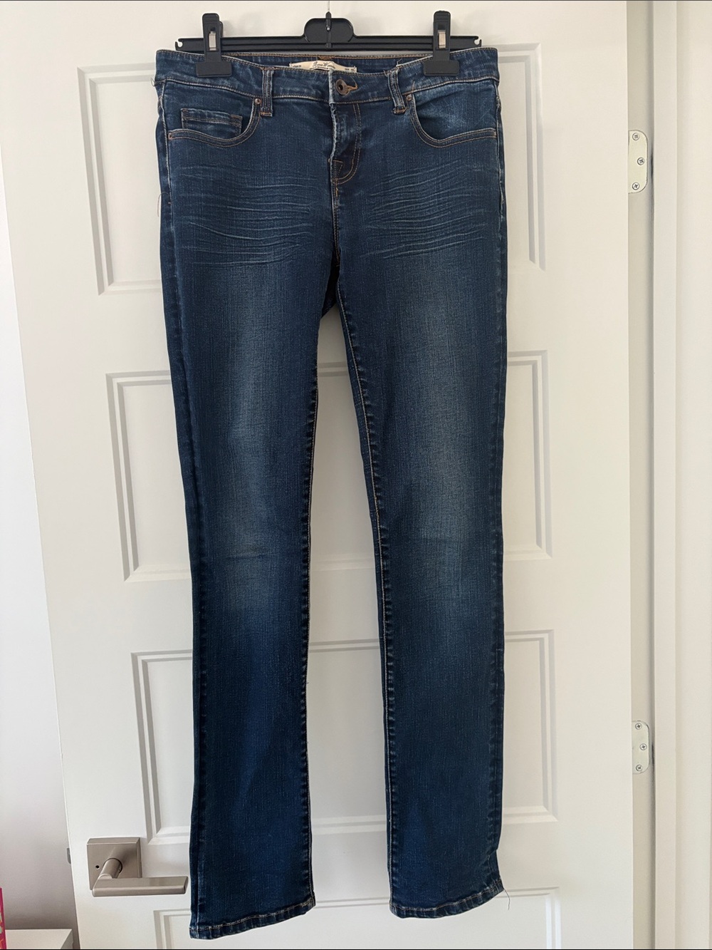 Zara Dark Blue Women's Slim Fit Straight Jeans